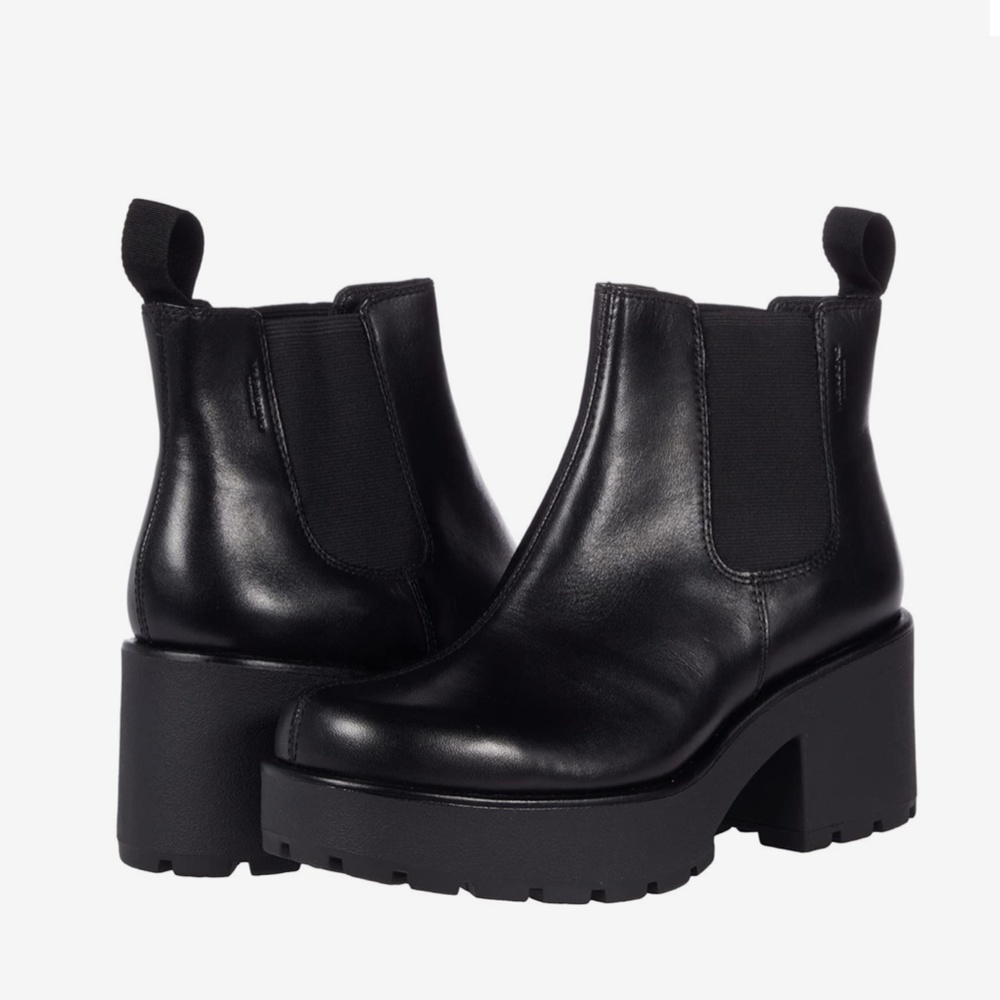 VAGABOND 10 M BLACK BOOTS, CHUNKY HEEL